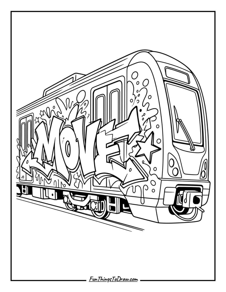 Train with Graffiti Art