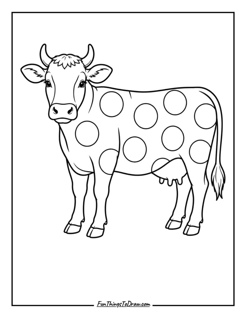 Polka Dot Cow coloring page