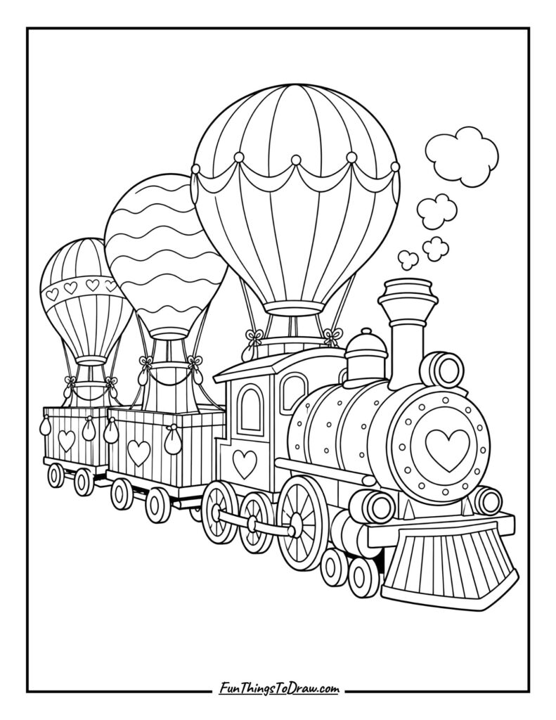 Train carrying Hot Air Balloons