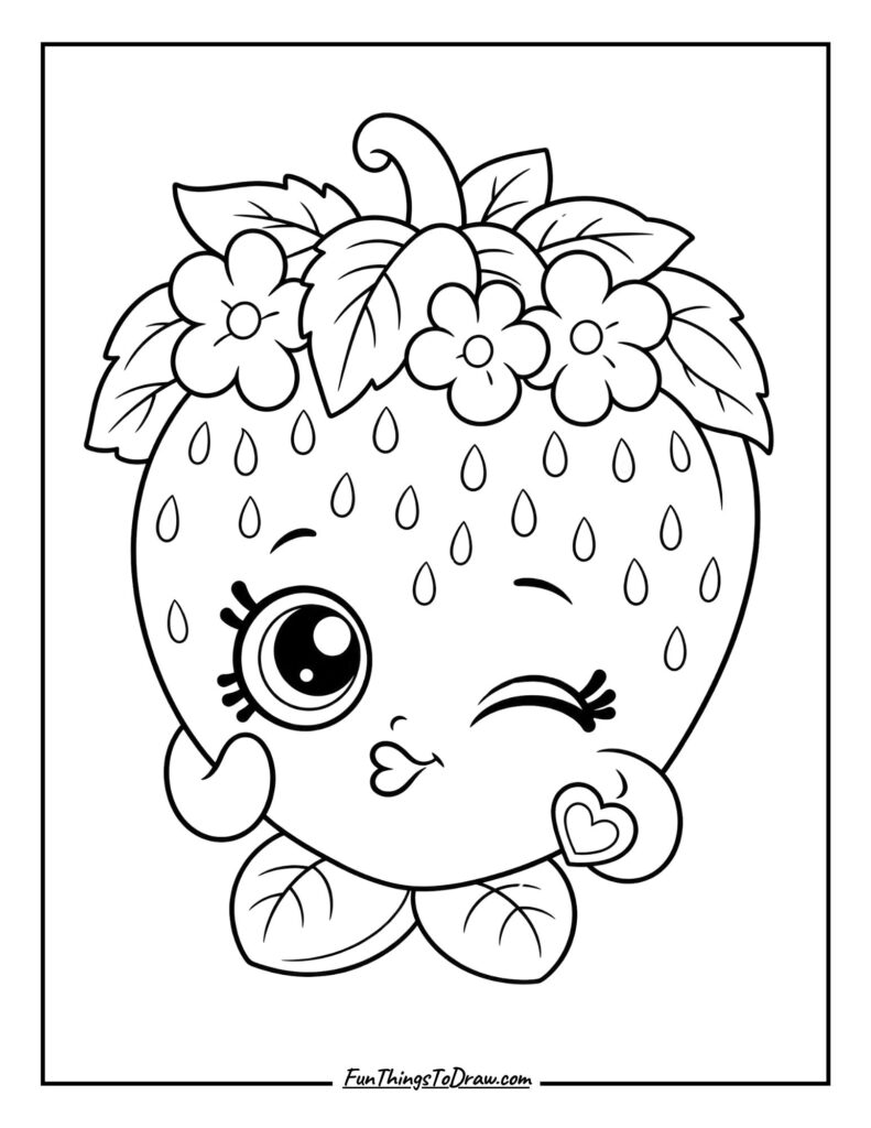 Strawberry Kiss coloring page (shopkins)