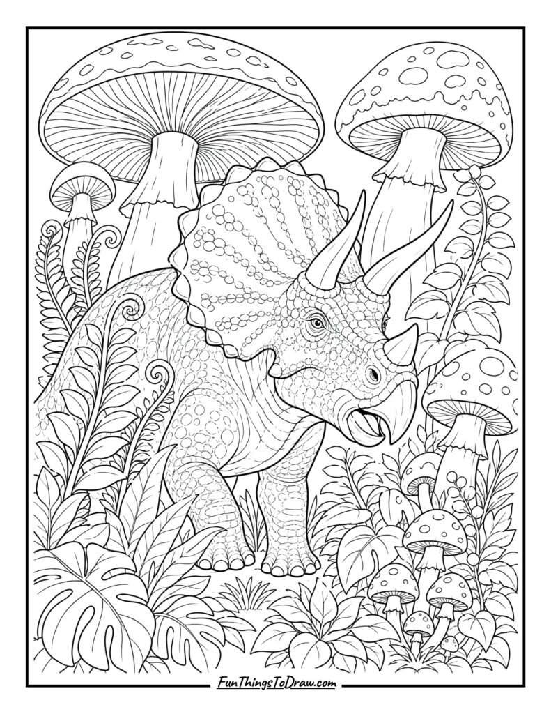 Triceratops among Giant Fungi