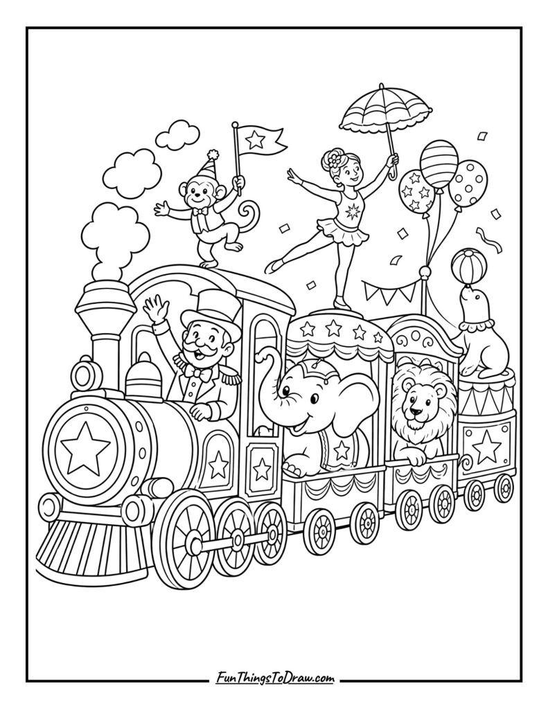 Train with a Circus Parade