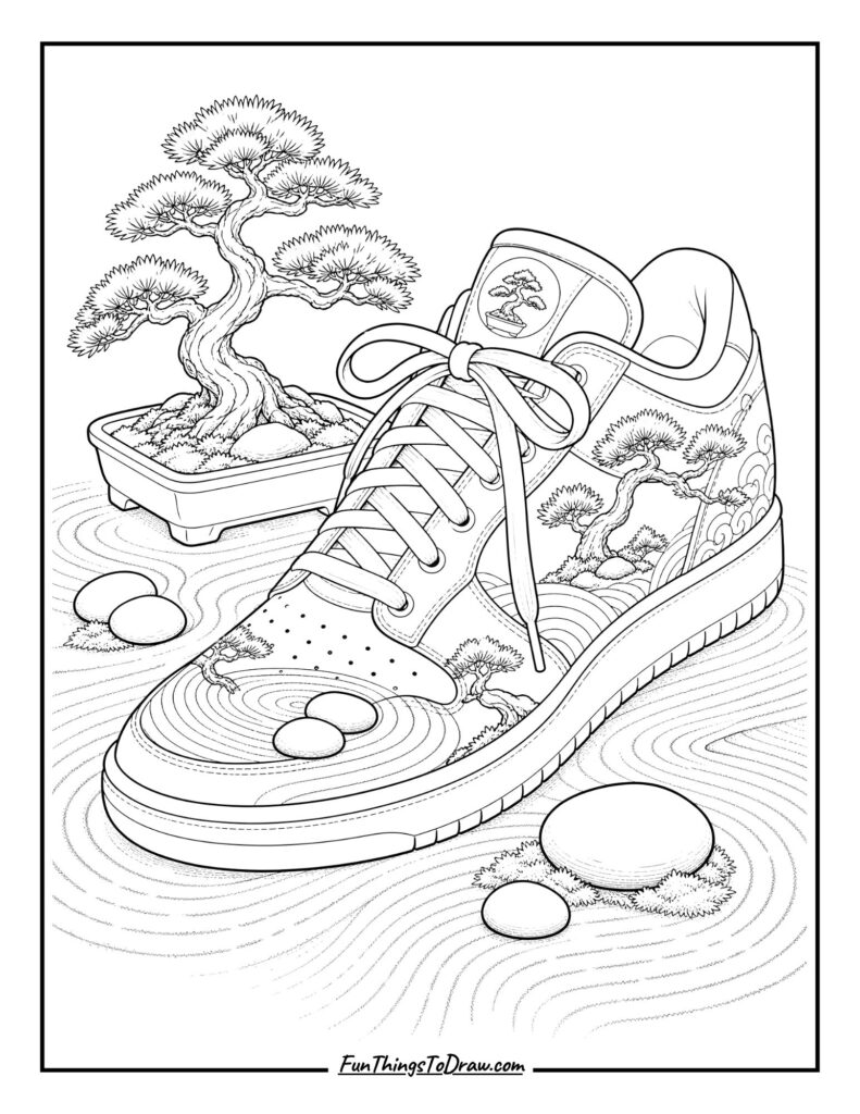 Zen Garden Sneaker coloring page