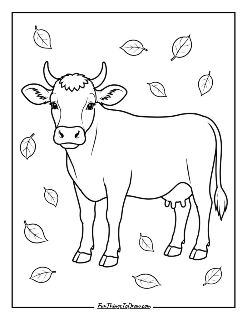 Autumn Leaves Cow
