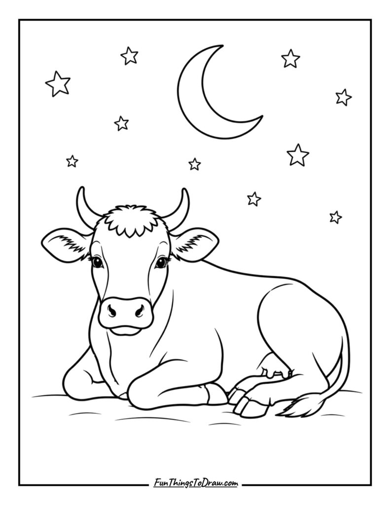 Moon and Stars Cow