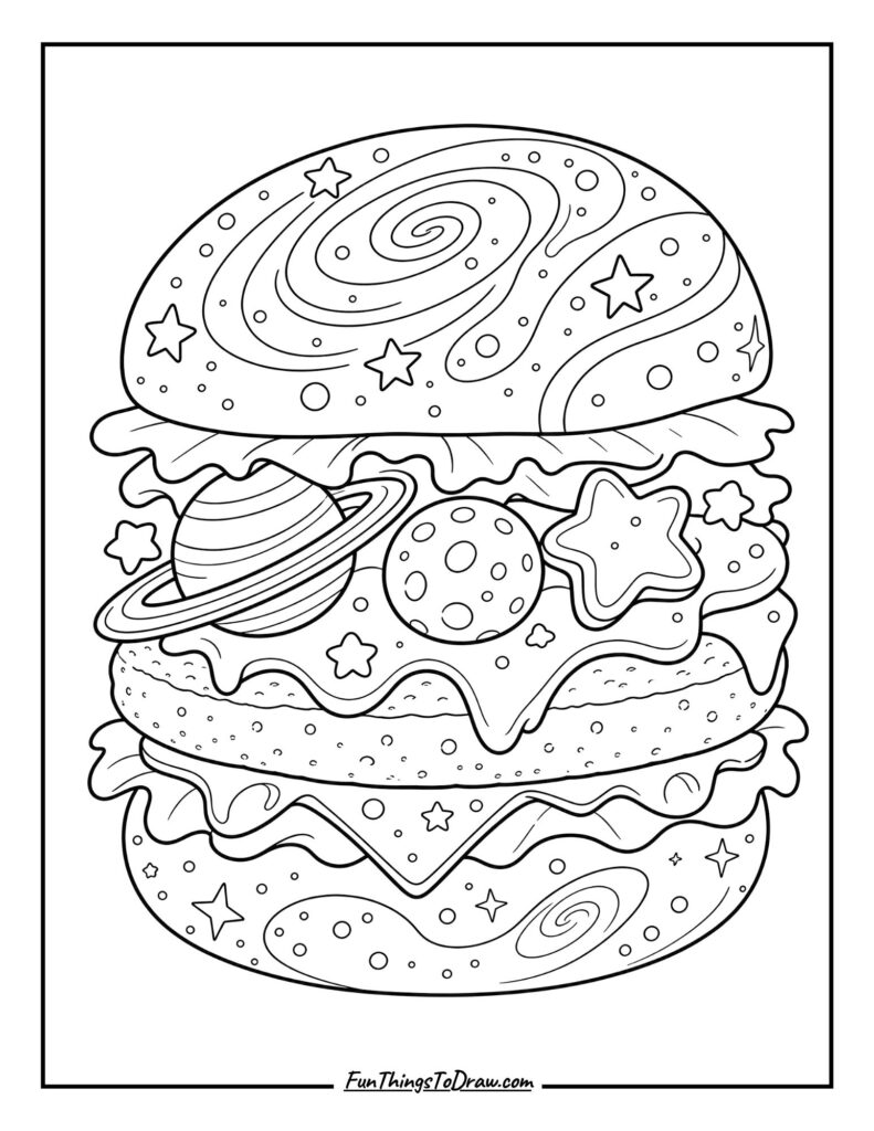 Cosmic Burger coloring page