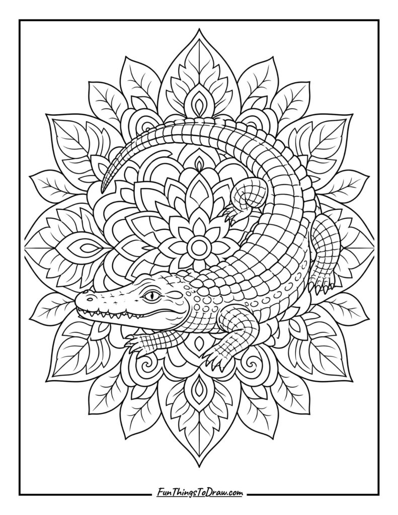 Mandala Reptile coloring page