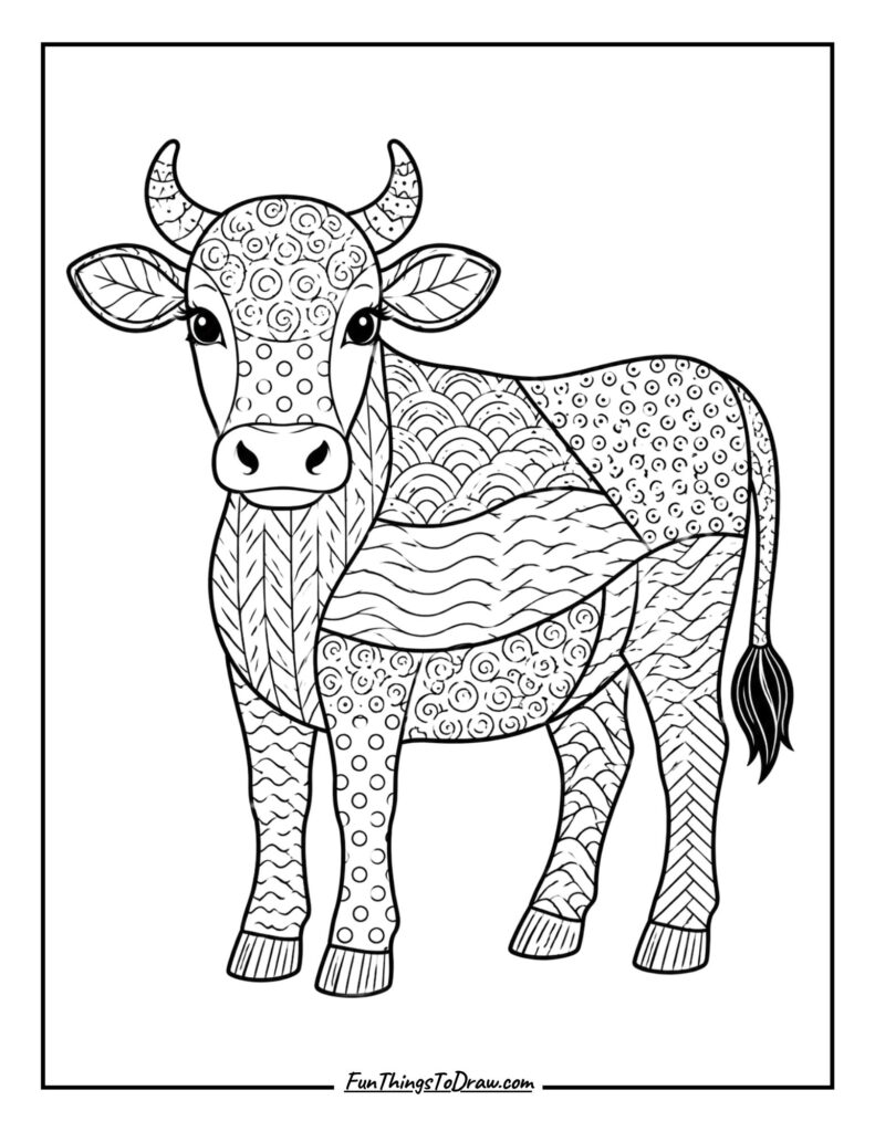 Zentangle-Cow