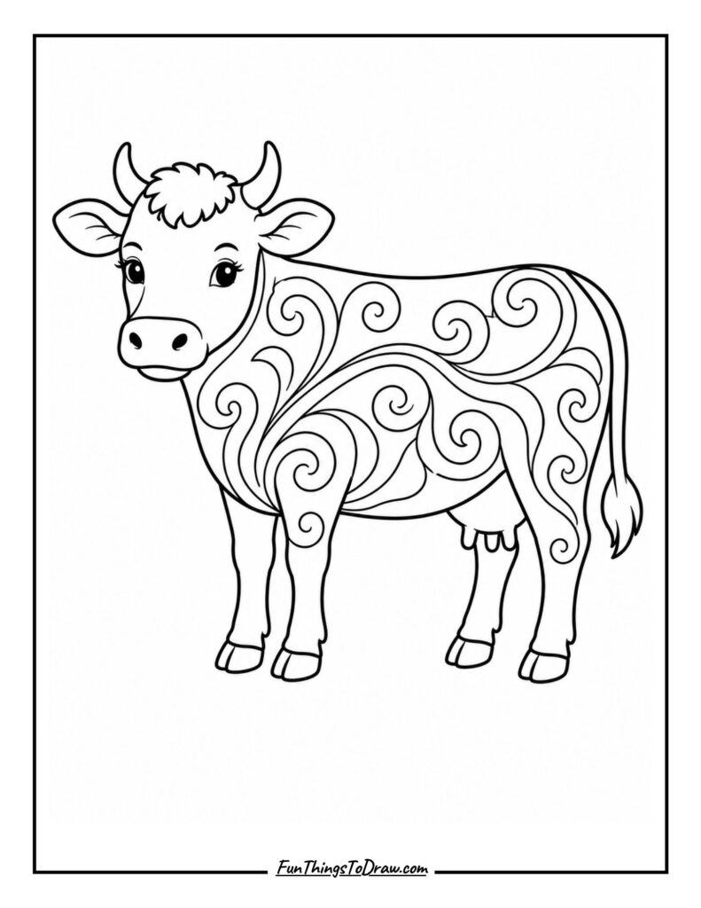 Ornamental Swirl Cow