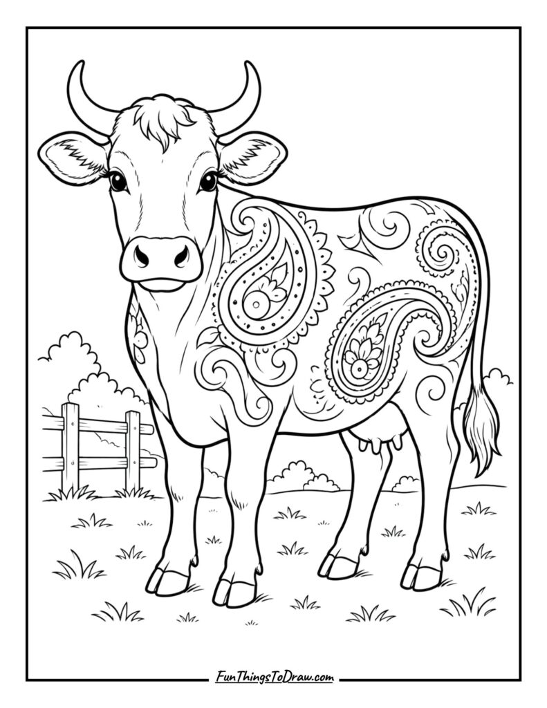Paisley Patterned Cow
