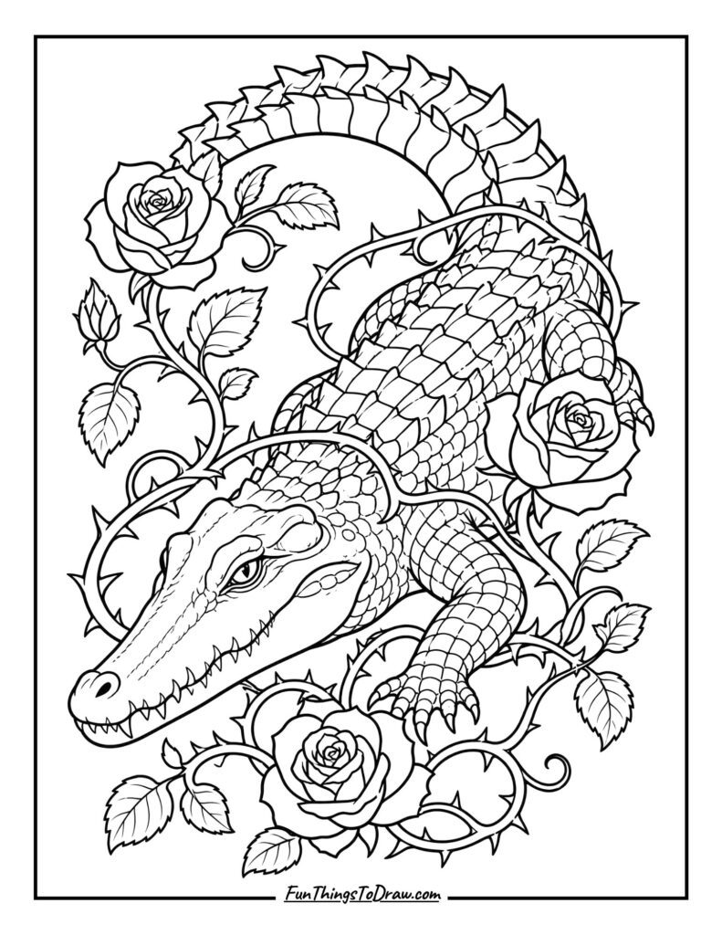 Gothic Gator coloring page