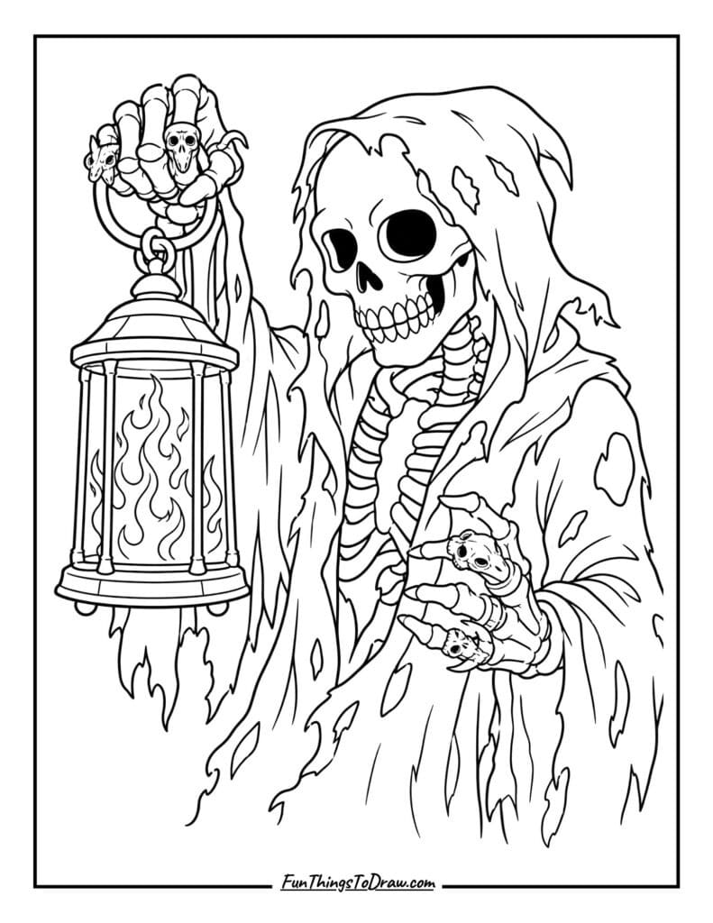 The Bone Collector Monster Coloring Page