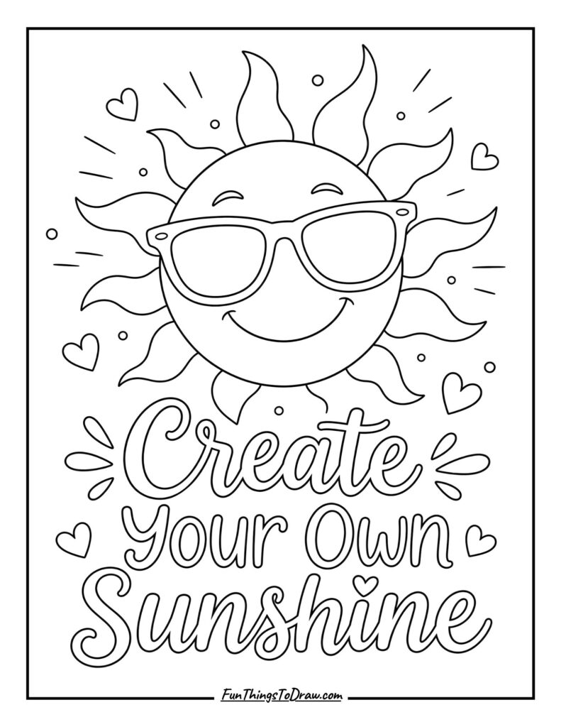 Create Your Own Sunshine coloring page
