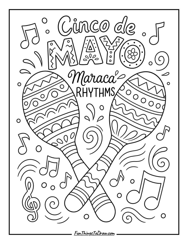 Maraca Rhythms coloring page