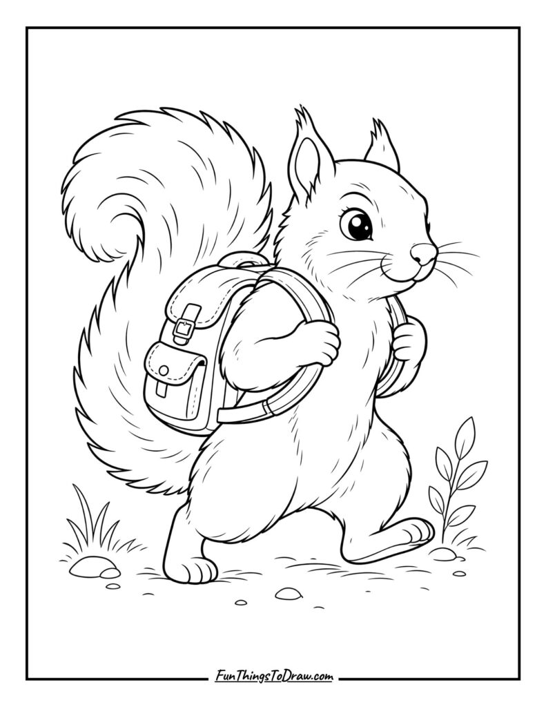 Squirrel with a Tiny Backpack