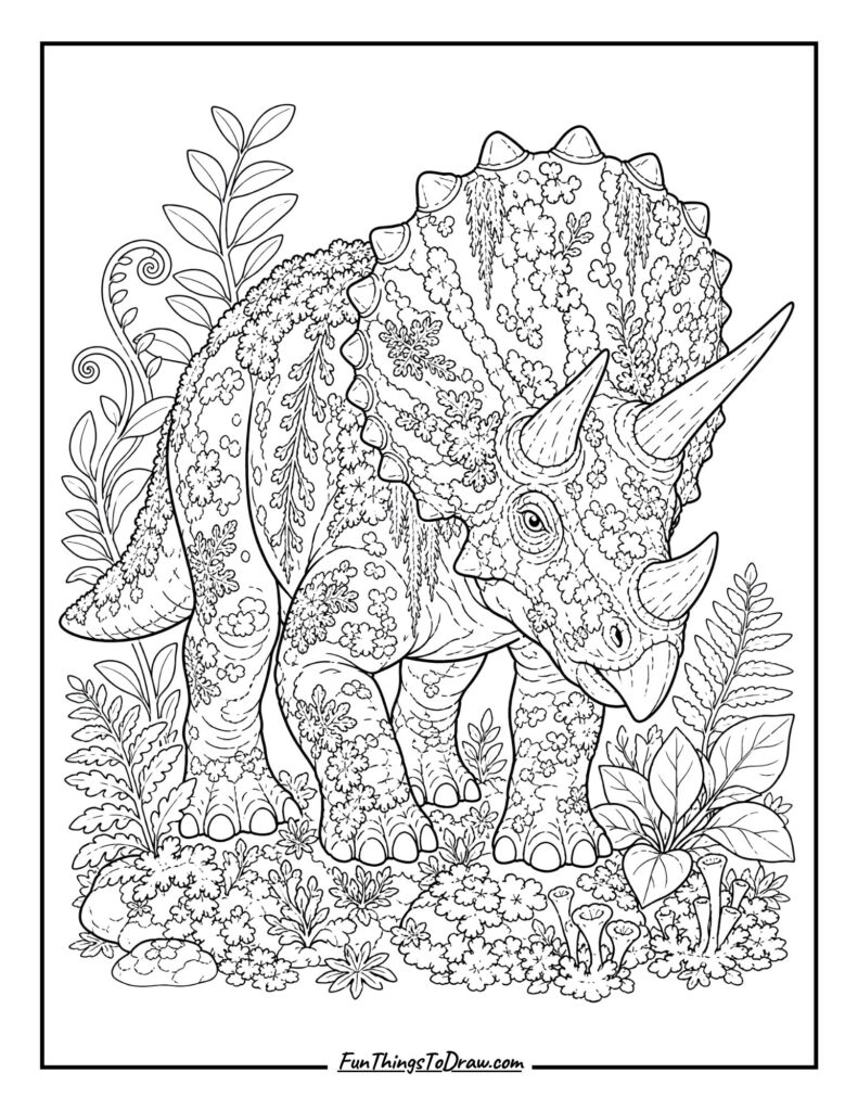 Triceratops with Moss and Lichen