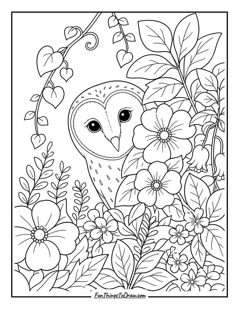 Barn Owl in a Secret Garden