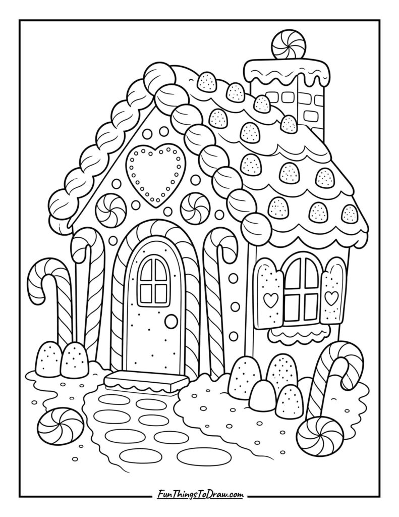 Gingerbread House Delight Coloring Page Coloring Page