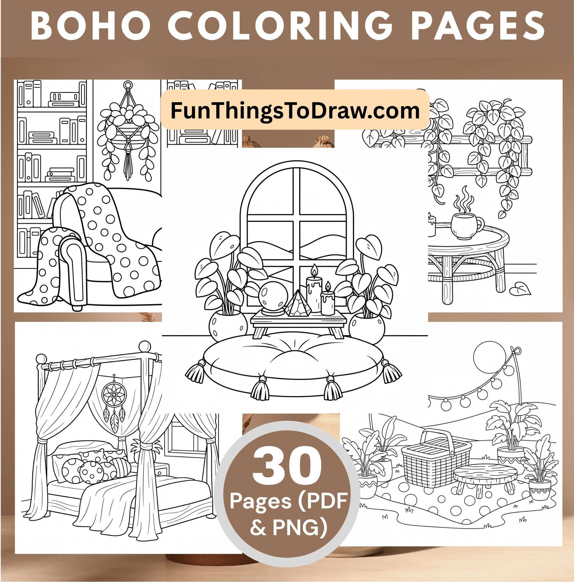 Boho Coloring Pages for Adults