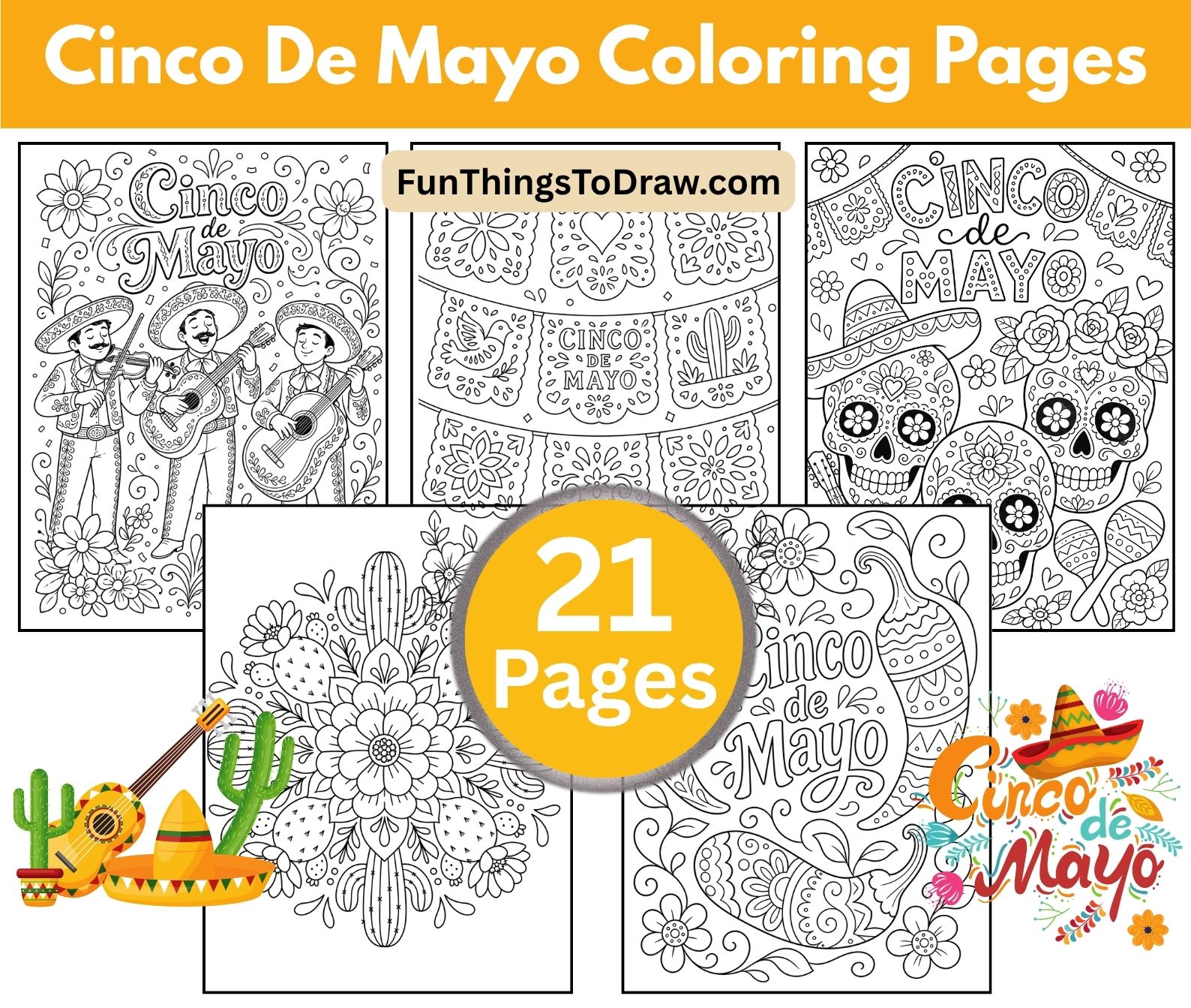 Cinco De Mayo Coloring Pages for Adults