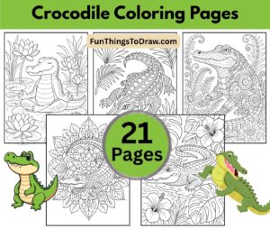 Crocodile Coloring Pages for Adults