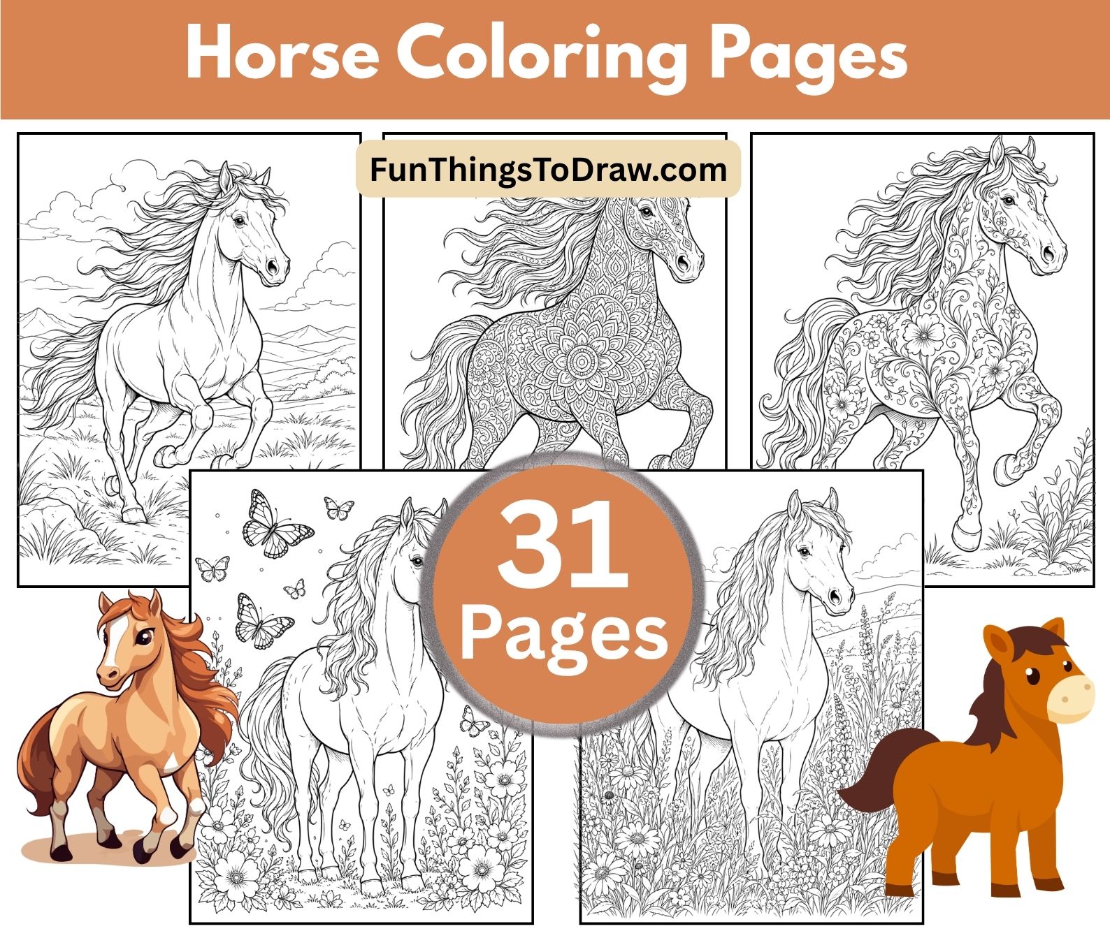 Horse Coloring Pages for Adults