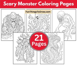 Scary Monster Coloring Pages for Adults