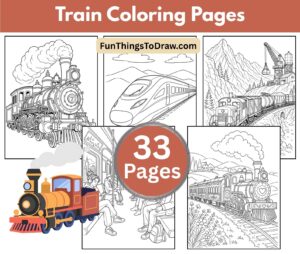Train Coloring Pages for Adults