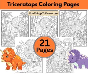 Triceratops Coloring Pages for Adults