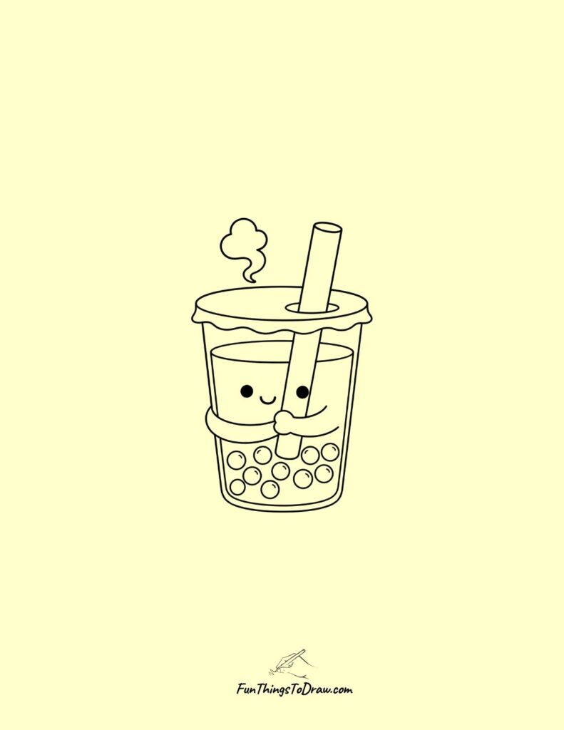 Kawaii Boba Tea Party Drawing