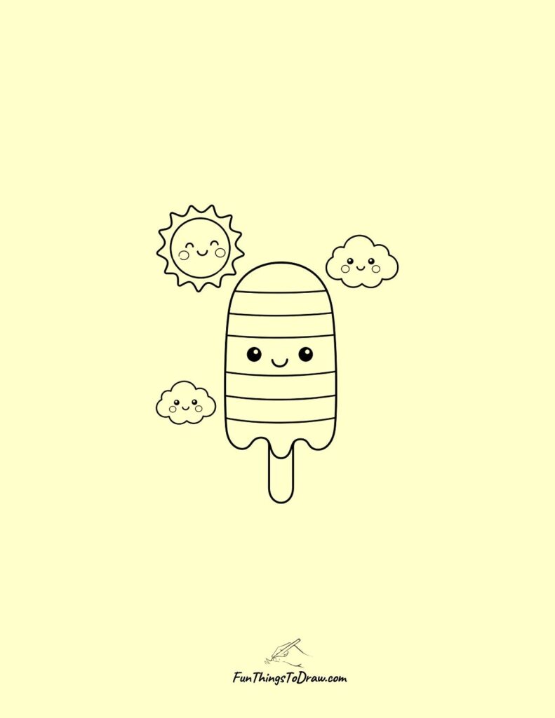 Kawaii Popsicle Summer Joy Drawing Idea