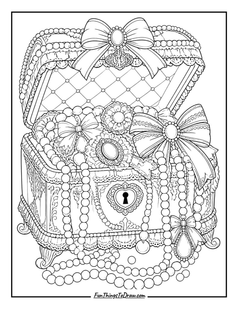 Elegant Jewelry Box coloring page