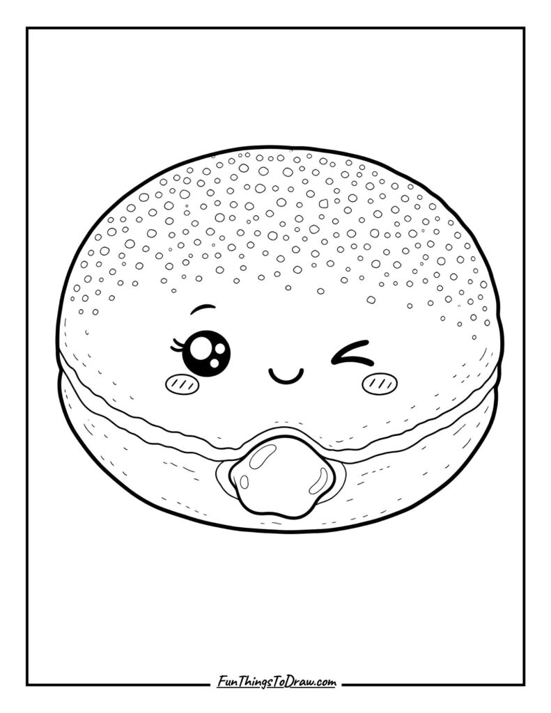 Jolly Jelly Donut Coloring Page