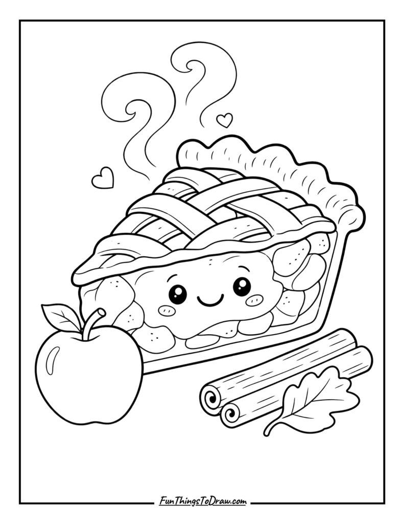 Wholesome Apple Pie Slice coloring Page