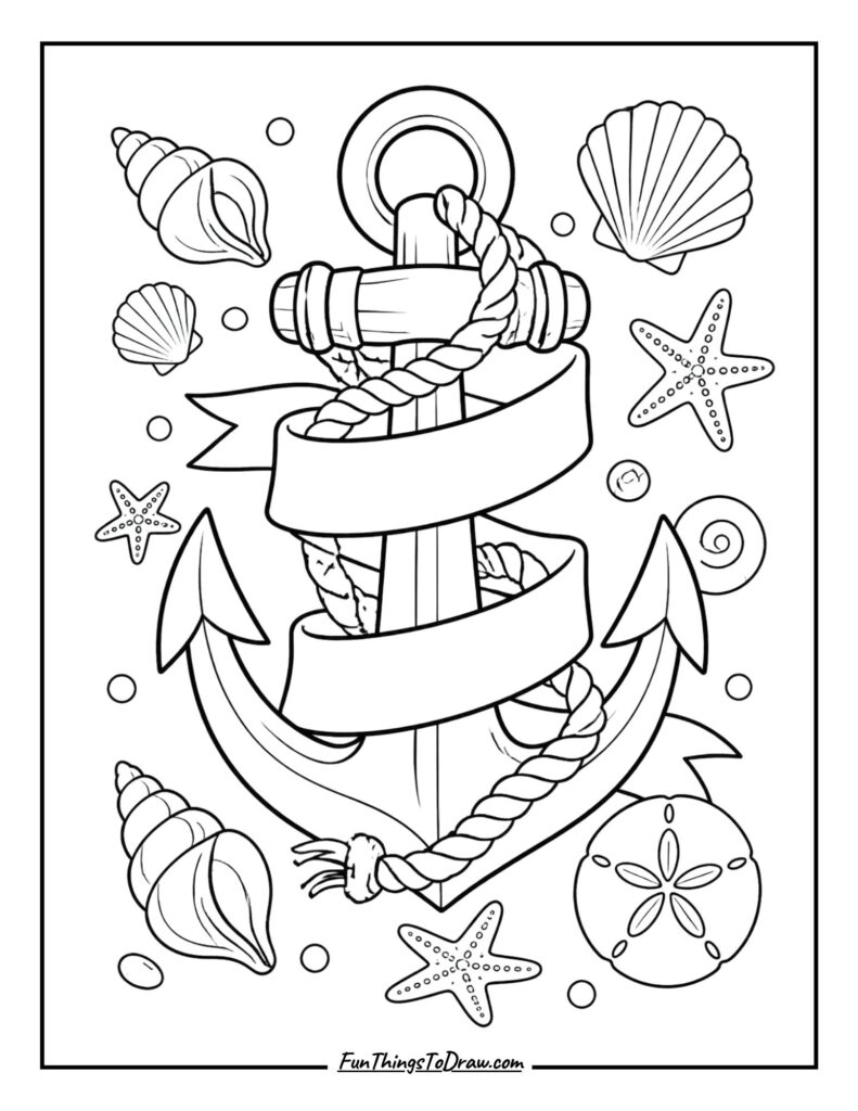 Coastal Anchor Design coloring page
