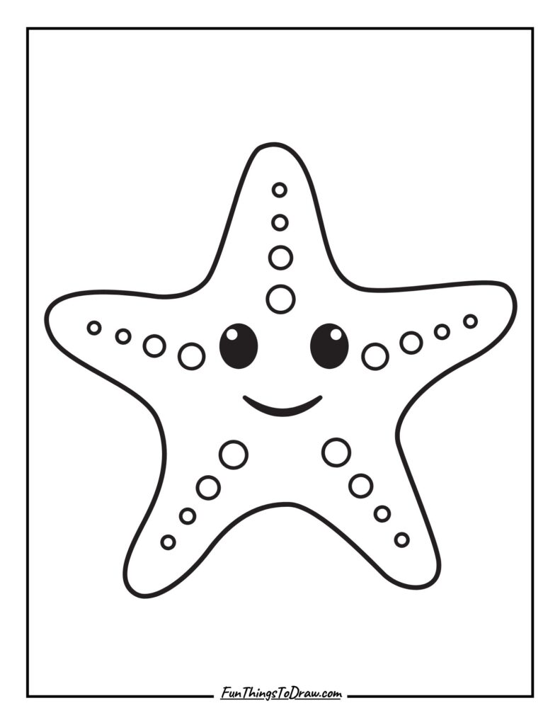 Cute Star Fish Coloring Page