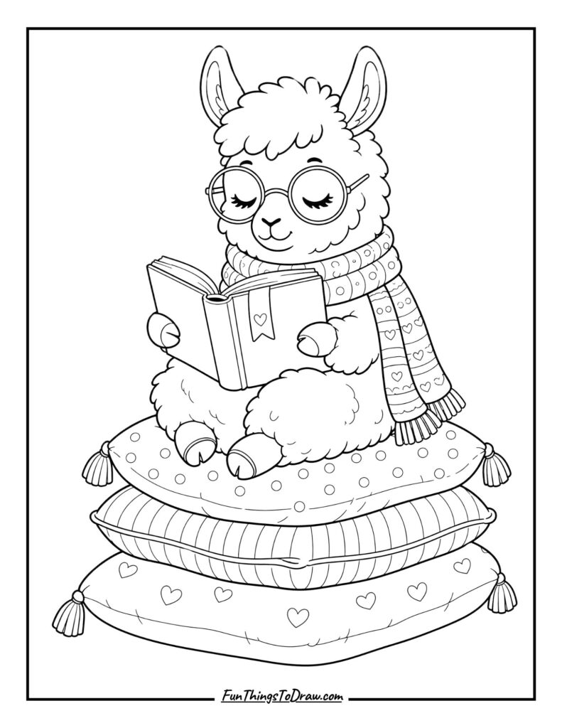 Llama Reading a Book