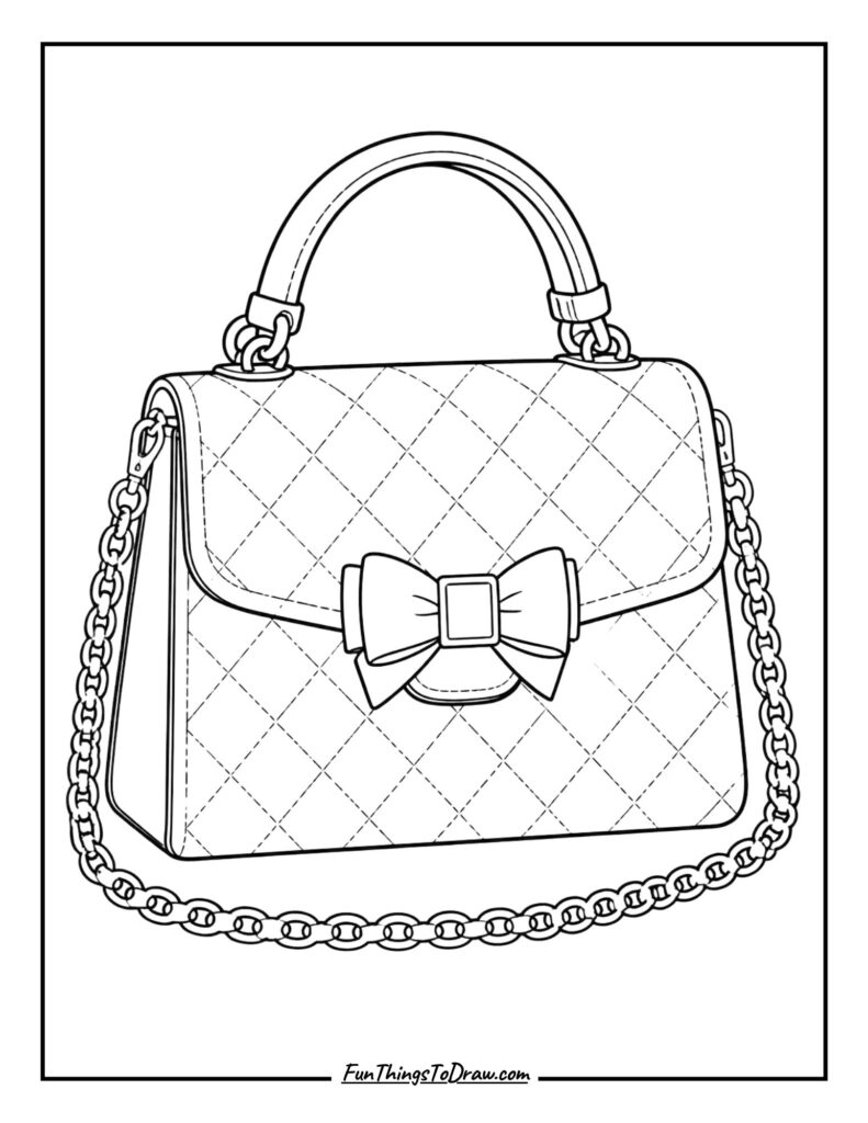 Preppy Handbag Design Coloring Page