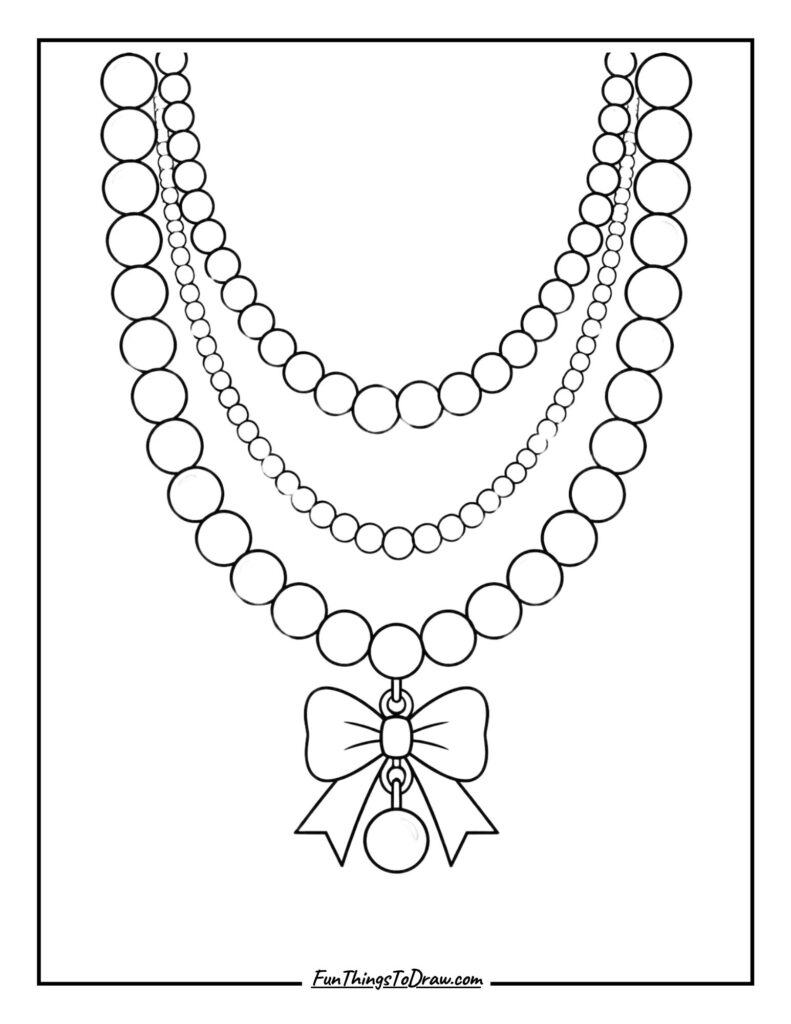 Pearl Necklace Layout Coloring Page