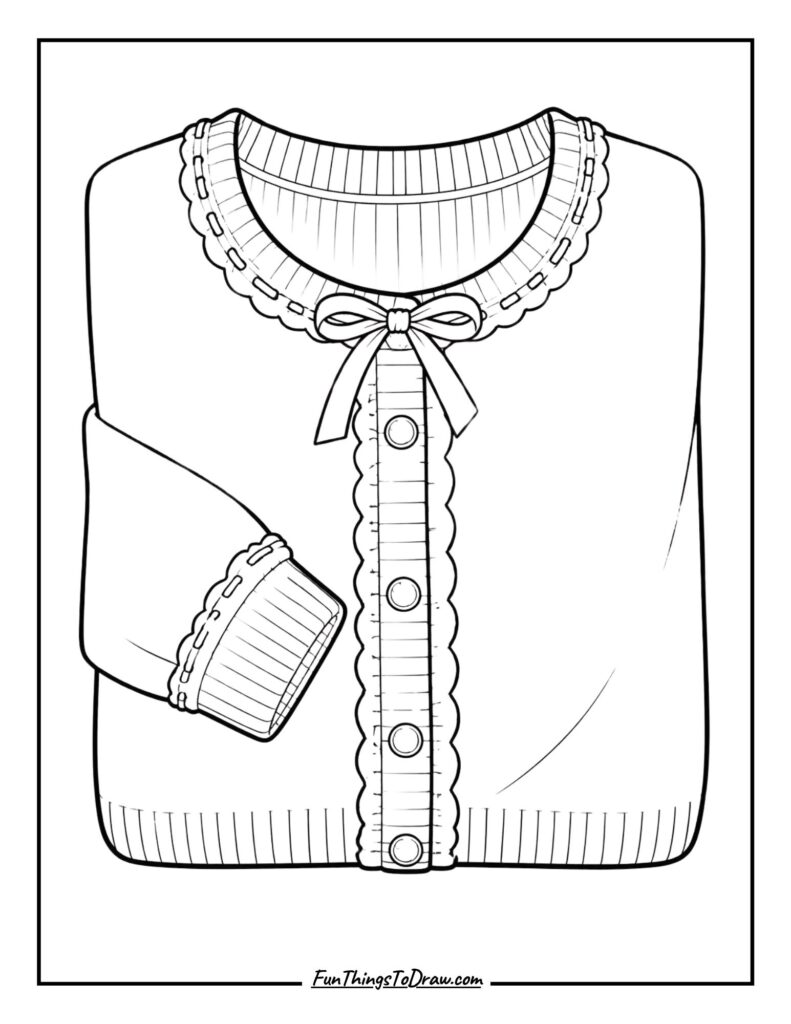Cardigan with Pearl Buttons