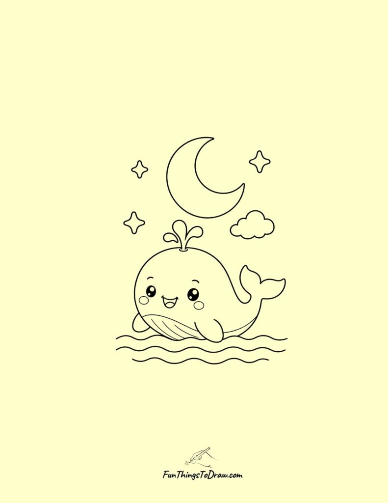 Kawaii Whale Watching the Stars