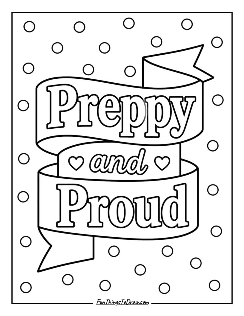 Preppy and Proud_ Banner Coloring Page