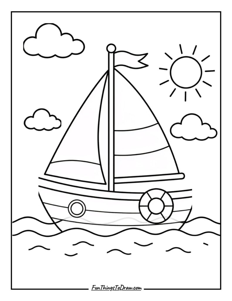 Basic Sailboat coloring page
