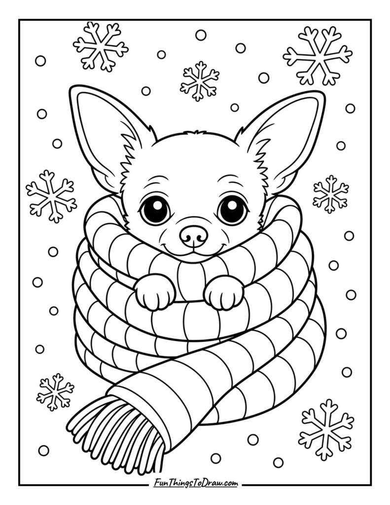 Chihuahua Wrapped in a Scarf
