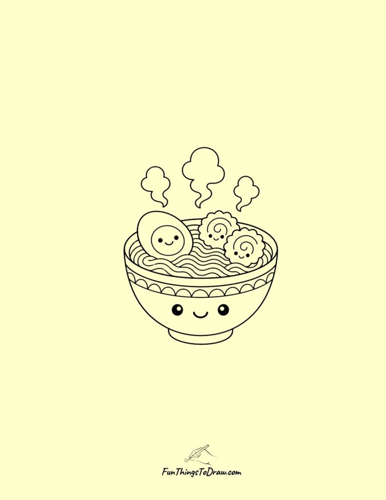 Kawaii Ramen Bowl Adventure Drawing (1)