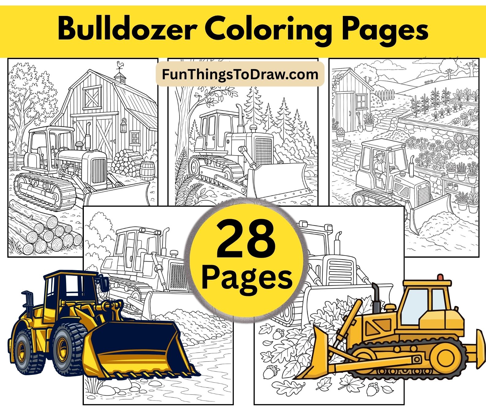 Bulldozer Coloring Pages for Adults