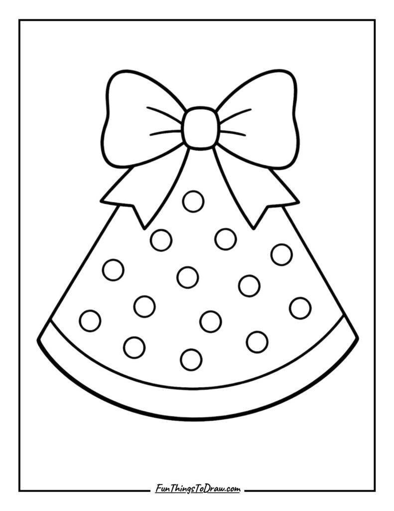 Preppy Watermelon Slice coloring page