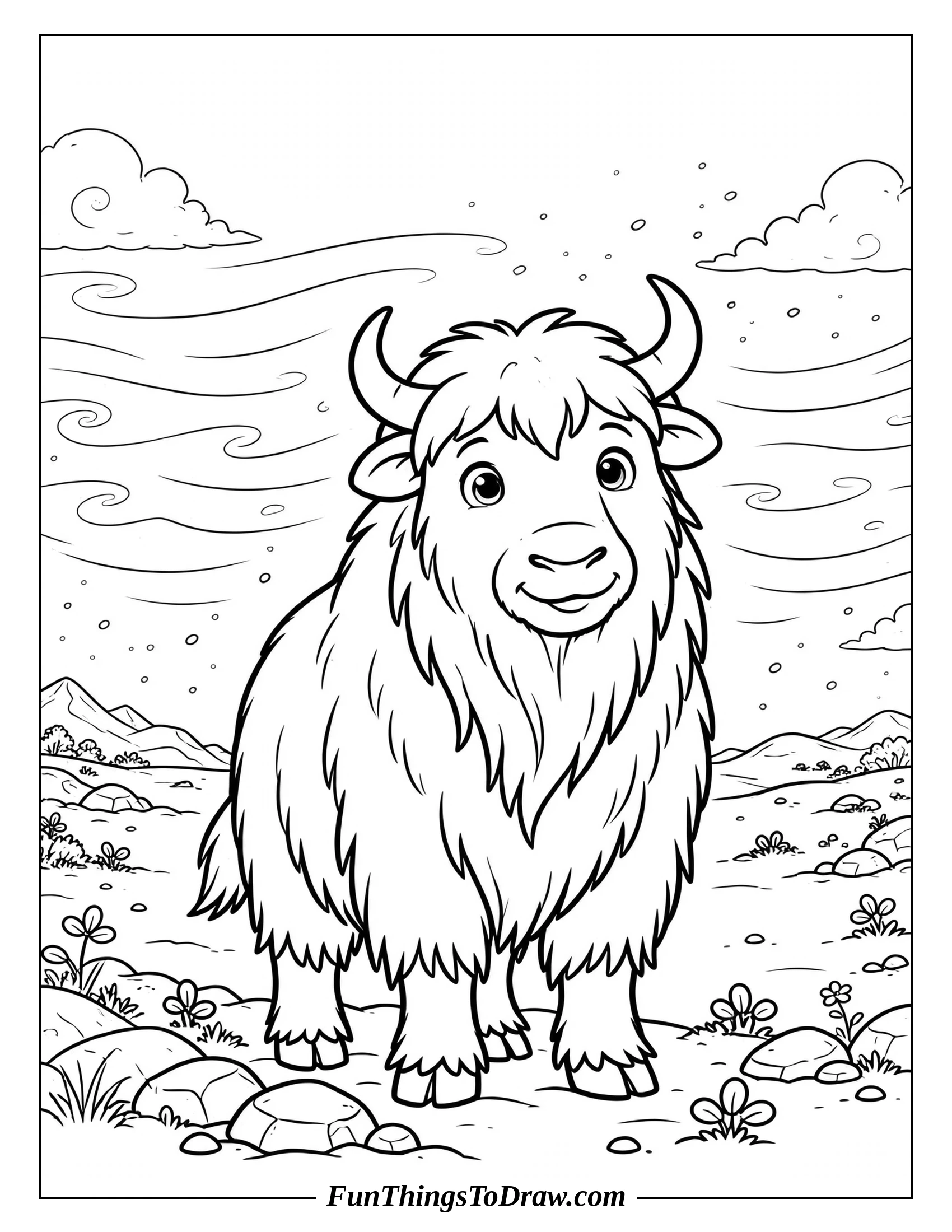Mighty Musk Ox coloring page