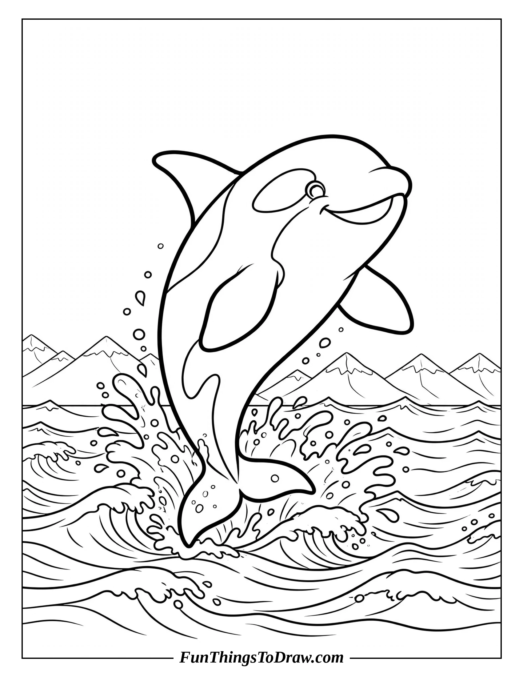Playful Orca coloring page