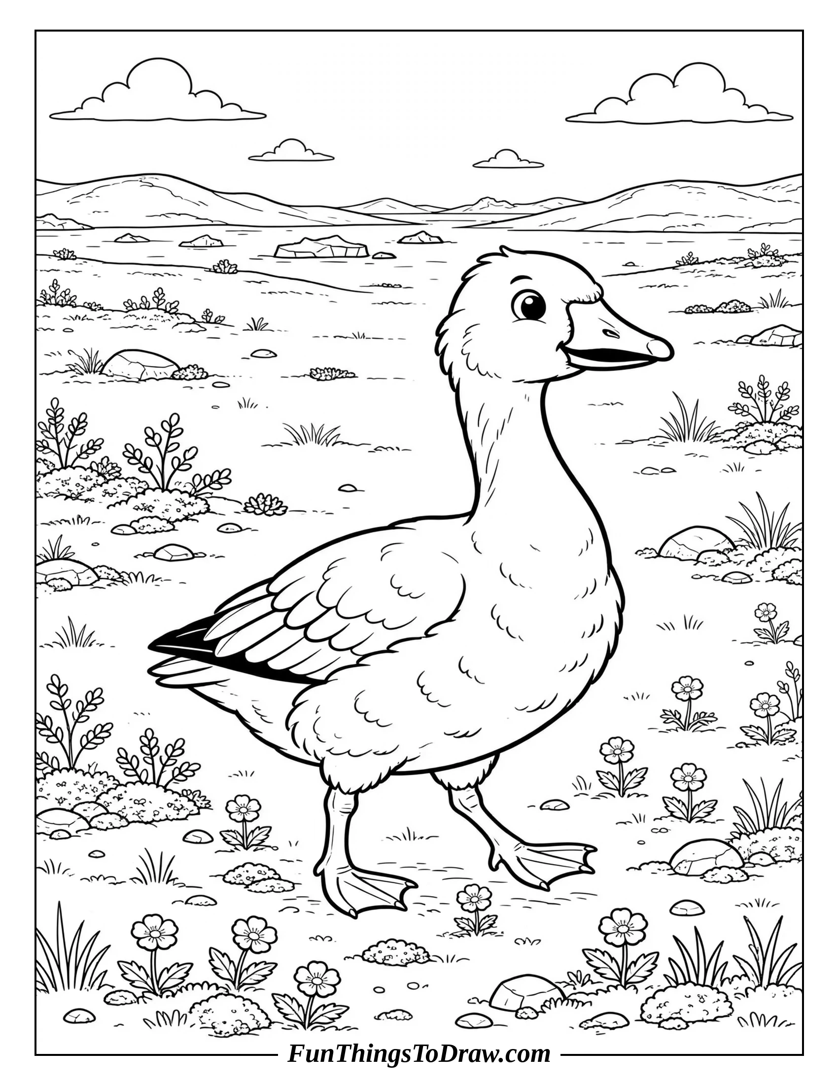Sweet Snow Goose coloring page